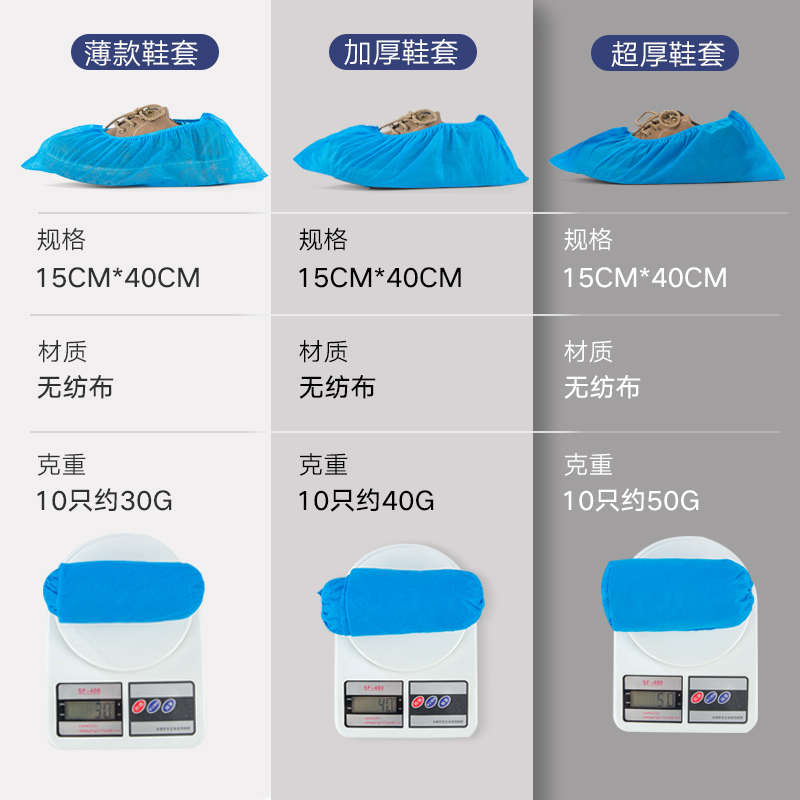 鞋套一次性加厚防尘防滑室内无纺布鞋套机房学生透气耐磨家用脚套-图2