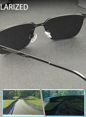 太阳镜男偏光方形眼镜轻黑色细框墨镜女潮钓鱼时尚