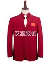 Table tennis referee clothes mens suit jacket red west suit blouses pTF referee special fall blouses