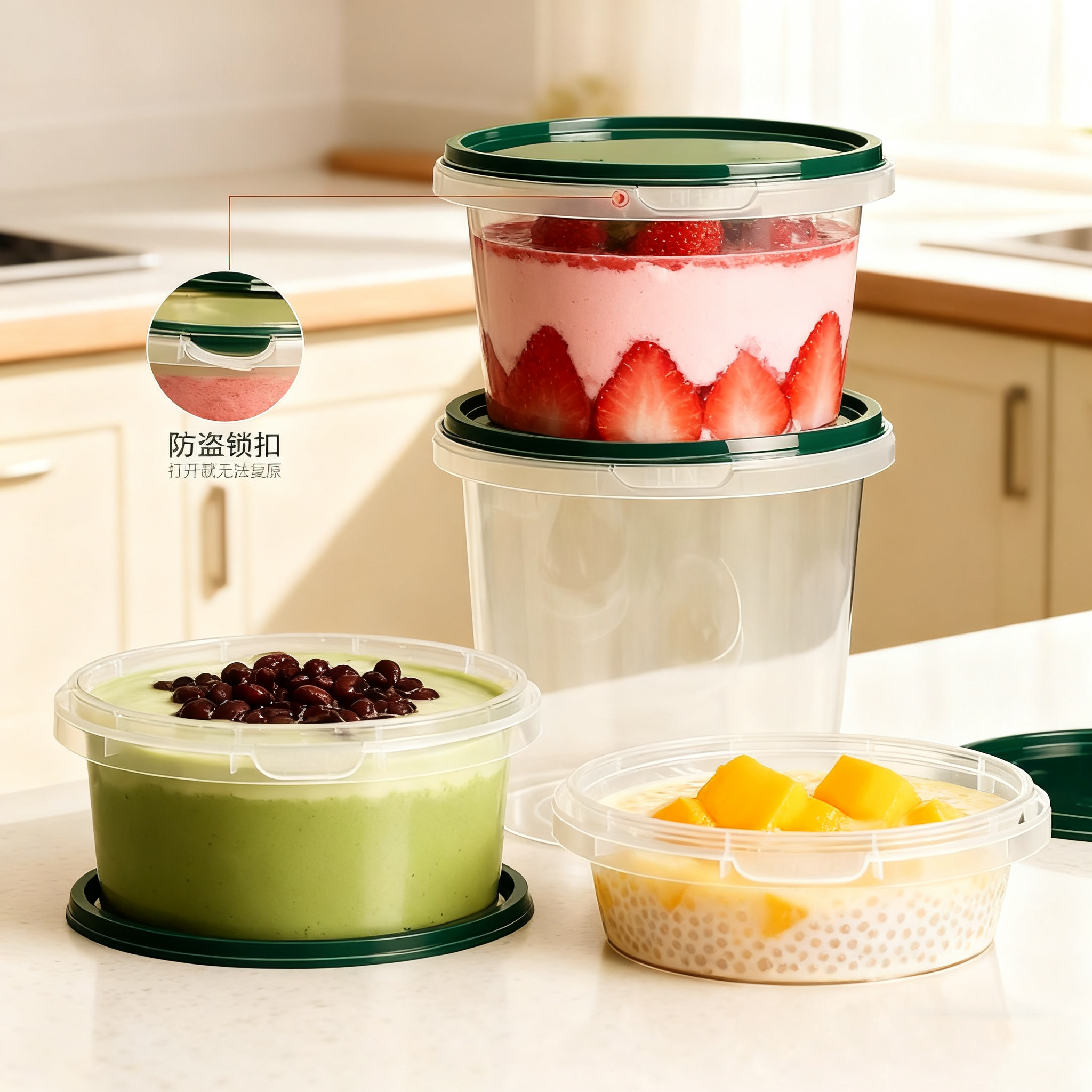 商用一次性锁扣密封加厚糖水打包盒汤碗粥杯圆形冰粉甜品外卖饭盒,淘宝优惠券,粉丝福利购,淘宝优惠卷