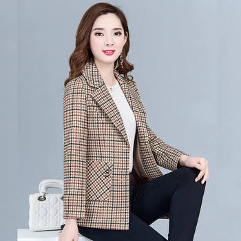 Plaid Small Suit Women's Spring 2024 New Korean Style Slim-fitting Western Style Versatile Waist Fashion Jacket Small Suit