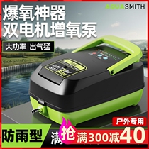 Old fishing carpenter charged oxygen pump to raise and sell fish oxygen aerator for domestic AC DC oxygenation pump outdoor fishing special