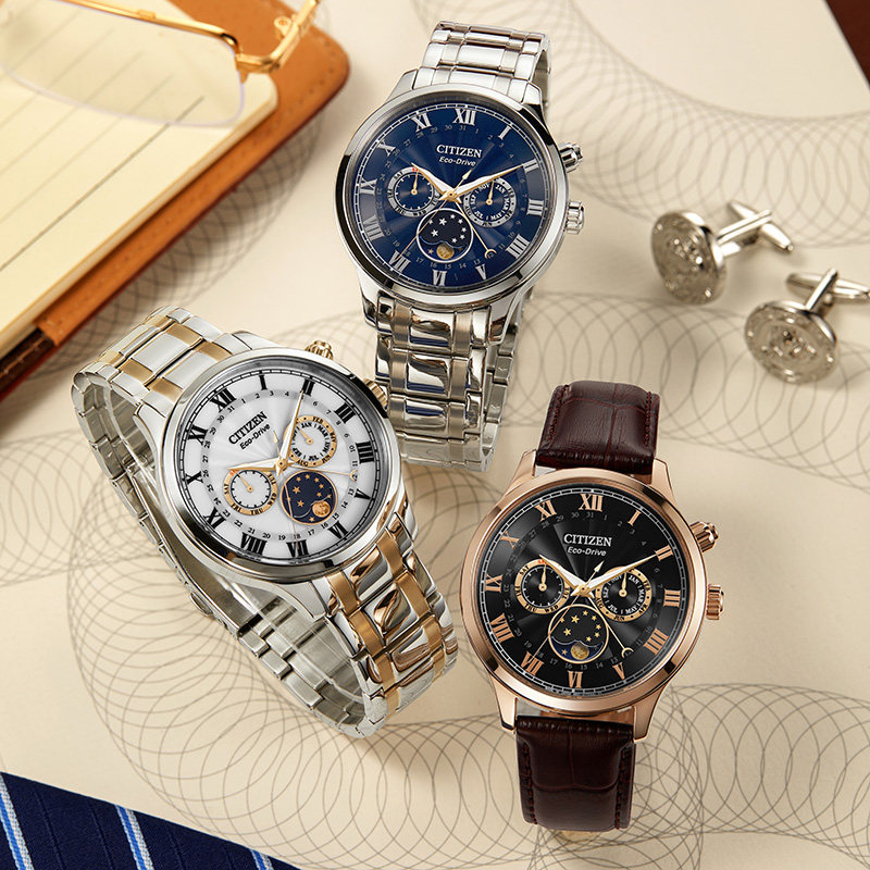 西铁城旗舰官方光动能钢带商务腕表 西铁城手表日韩腕表