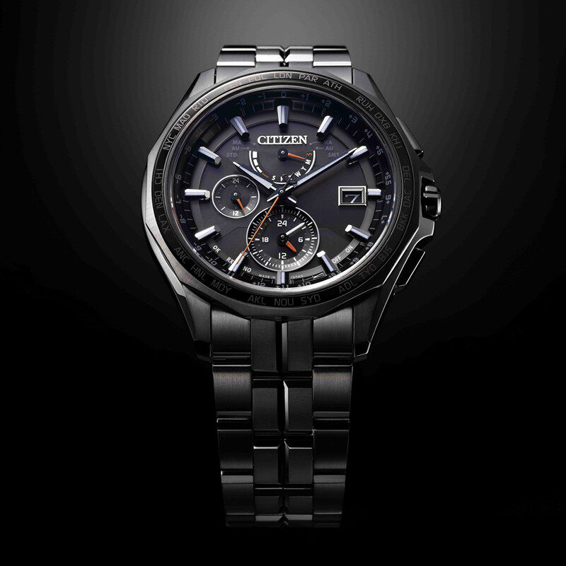 西铁城官方正品全黑舒博钛电波男表 西铁城手表日韩腕表