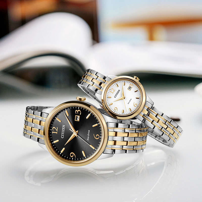 西铁城日本官方正品防水简约对表 西铁城手表日韩腕表