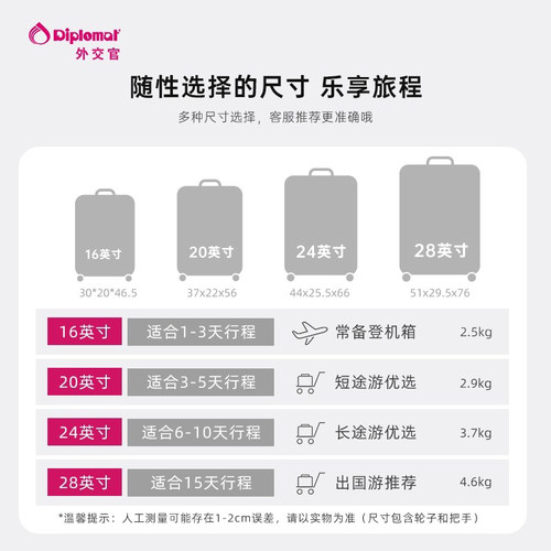 diplomat外交官行李箱拉杆箱结实耐用旅行箱登机箱大容量官方旗舰 - 图3