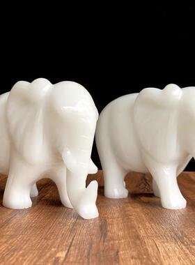 玉石玉大象玉象吉祥如意摆件客厅