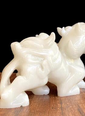 白玉貔貅玉石貔貅摆件开业礼品