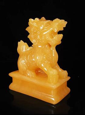 玉麒麟玉石麒麟家居客厅摆件