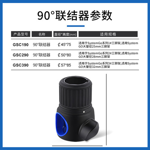 百诺SystemGo三脚架配件 GoCoupler2#连联接器&0°扩展附件GSC - 图3