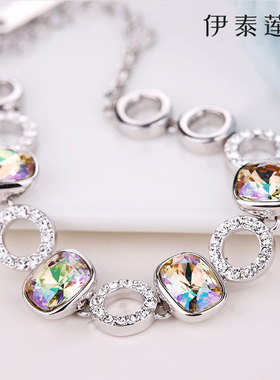 【礼盒包装】伊泰莲娜甜美手链人造水晶饰品 韩板大配石夏天手饰