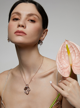 抽象叶子项链伊泰莲娜锁骨链女