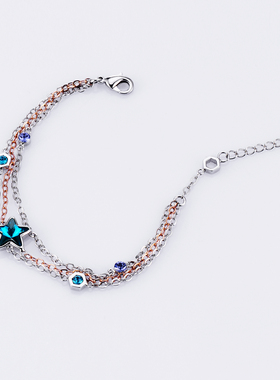 伊泰莲娜金银双色多层手链女星星吊坠手链气质时尚流行手链配饰