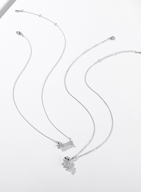 【礼盒包装】伊泰莲娜项链女INS风锁骨链S925银可爱小狗吊坠个性