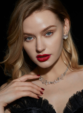 伊泰莲娜淡水珍珠项链女多层精致宴会款锁骨链s925银正装短链气质