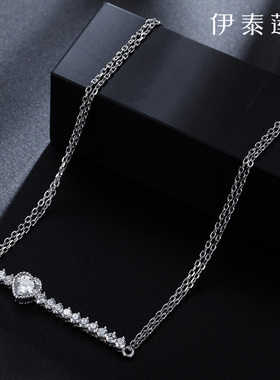 伊泰莲娜心形手链女简约银饰