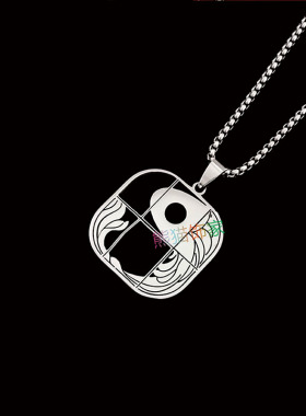 不掉色新神榜杨戬方形口琴项链