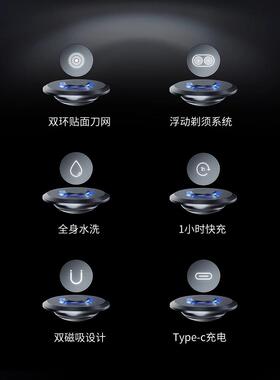 博锐P001智能电动便携剃须刀星际