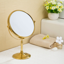Table Makeup Mirror Eurostyle Golden bifacial comb Makeup Vertical Wedding Princess Mirror Bronze Magnified mobile Cosmetic Mirror Round