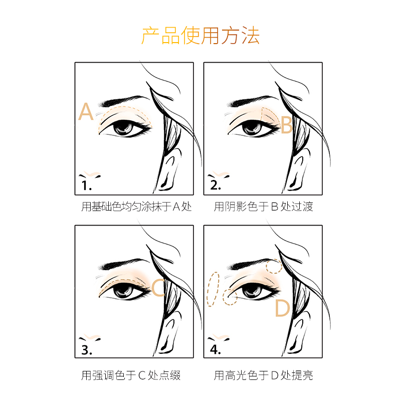 准孕妇可用四色眼影自然服帖不易飞粉质细腻