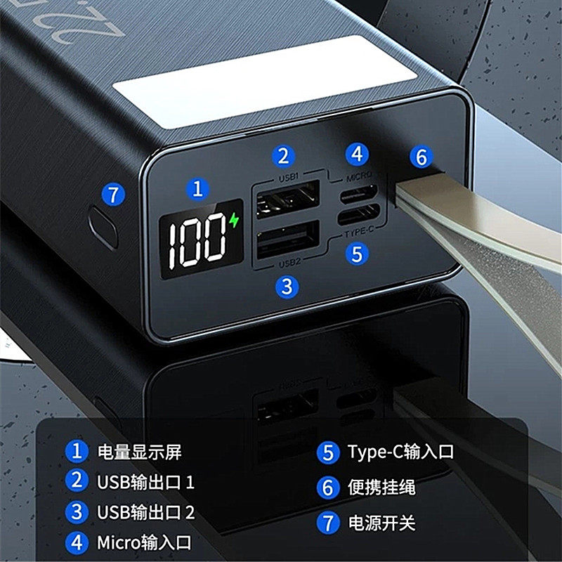 超级快充PD22.5W充电宝皮绳台灯1260110移动电源5万组装DIY套件壳,淘宝优惠券,粉丝福利购,淘宝优惠卷