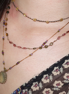 觅霞.ChanceOfAura枫叶限定 碧玺玻璃体编绳项链