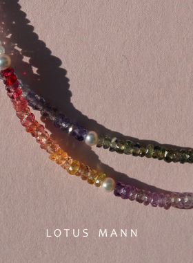 晨岸.高净度帕帕拉恰蓝宝石项链