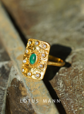 海之境 多层手工银镀金 叠配戒指 工匠系列