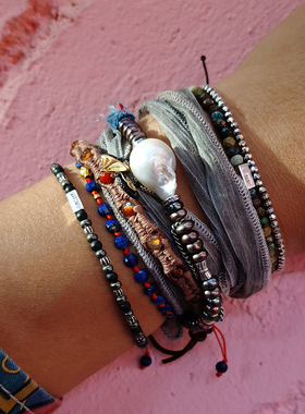 巴洛克多元素多宝石与彩黑珍珠项链手链路塔斯曼Lotus Mann