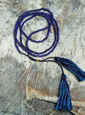 lotus mann路塔斯曼青金石细长项链叠配百搭