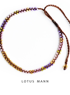 薰衣草多色入拼色米珠编织手链