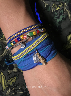 路塔斯曼22色925纯银ins印花珠