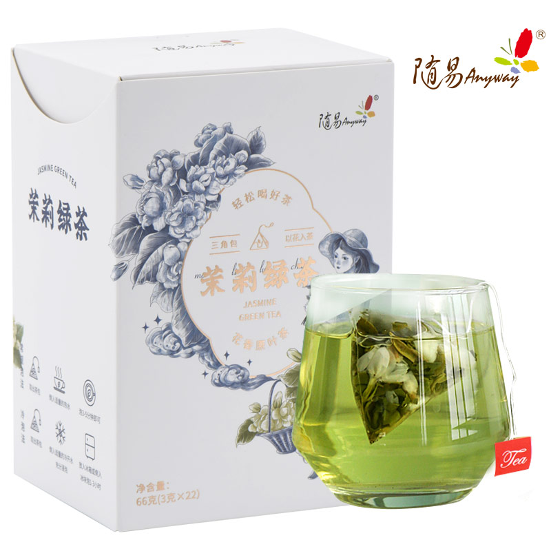 茉莉绿茶茉莉花茶绿茶包茉莉乌龙浓香型春茶花茶叶小包装横县新花 - 图0