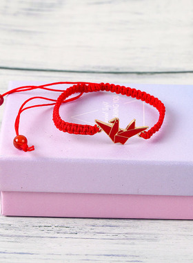 千纸鹤应援编织学生胸针日系手链