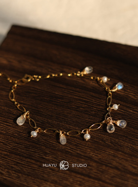 天然月光石手链女款轻奢小众精致闺蜜礼物