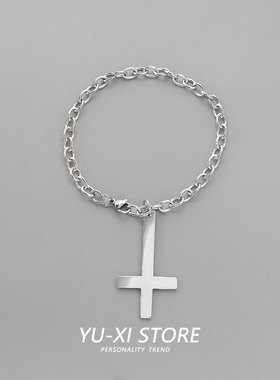 我在惊悚游戏里封神周边白柳同款十字架项链ins配饰钛钢吊坠手链