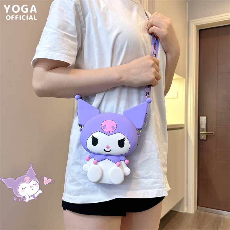 Sanrio Kulomi Melody silicone stereo crossbody bag for girl-图2