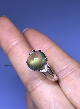 纯银支持检测小清闺蜜葡萄石戒指