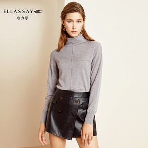 ELLASSAY歌力思冬季新款 多色短款高领毛衣针织衫女