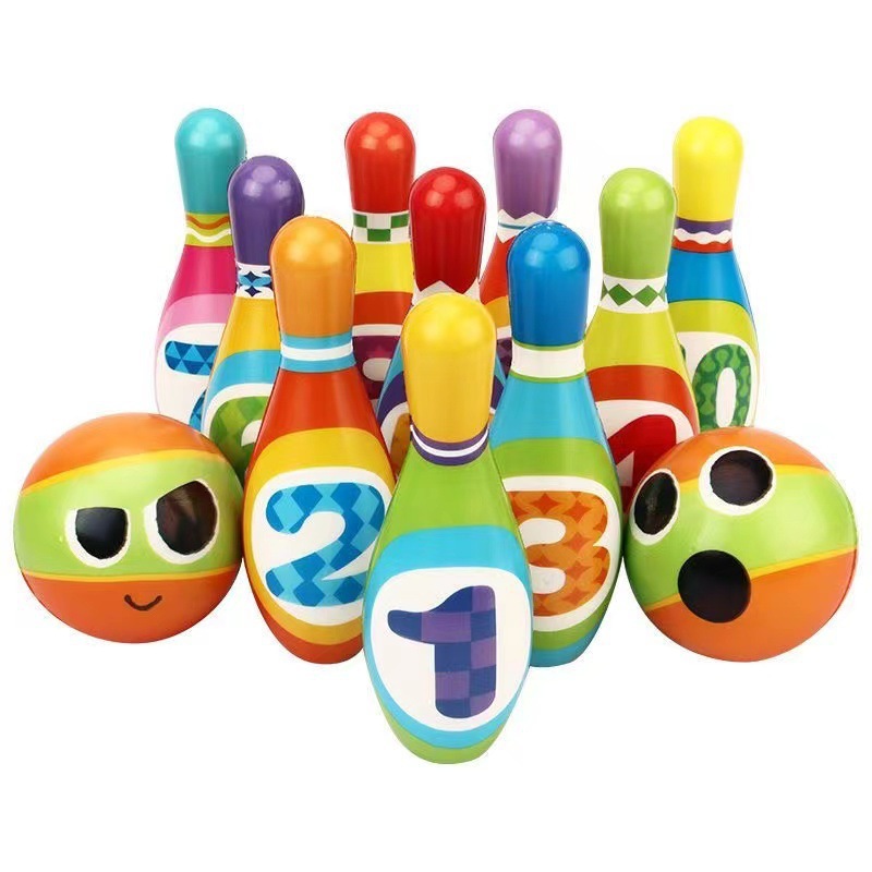 pu实心儿童保龄球套装亲子互动玩具幼儿园室内运动球类 - 图3