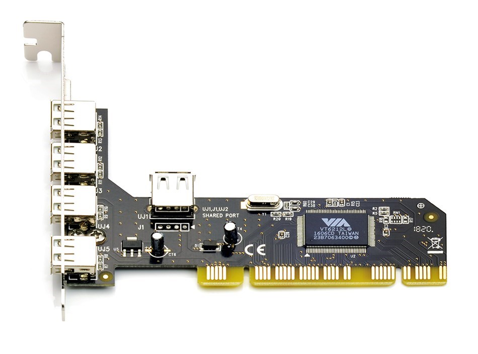 SYBA FG-U26212-4E1I PCI转USB解决新主板不认键鼠PCI USB2.0 4+1-图0