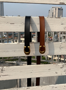 HERZ手工皮具头层牛皮U形扣腰带