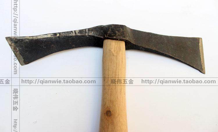 包邮农用轨道钢两用锄头 挖药带柄两用锄斧 户外多功能园林工具,淘宝优惠券,粉丝福利购,淘宝优惠卷