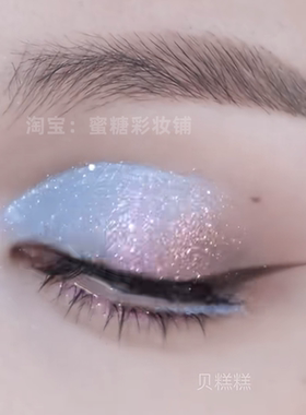 淡颜冷色奶呼呼的鸢尾蓝紫眼影