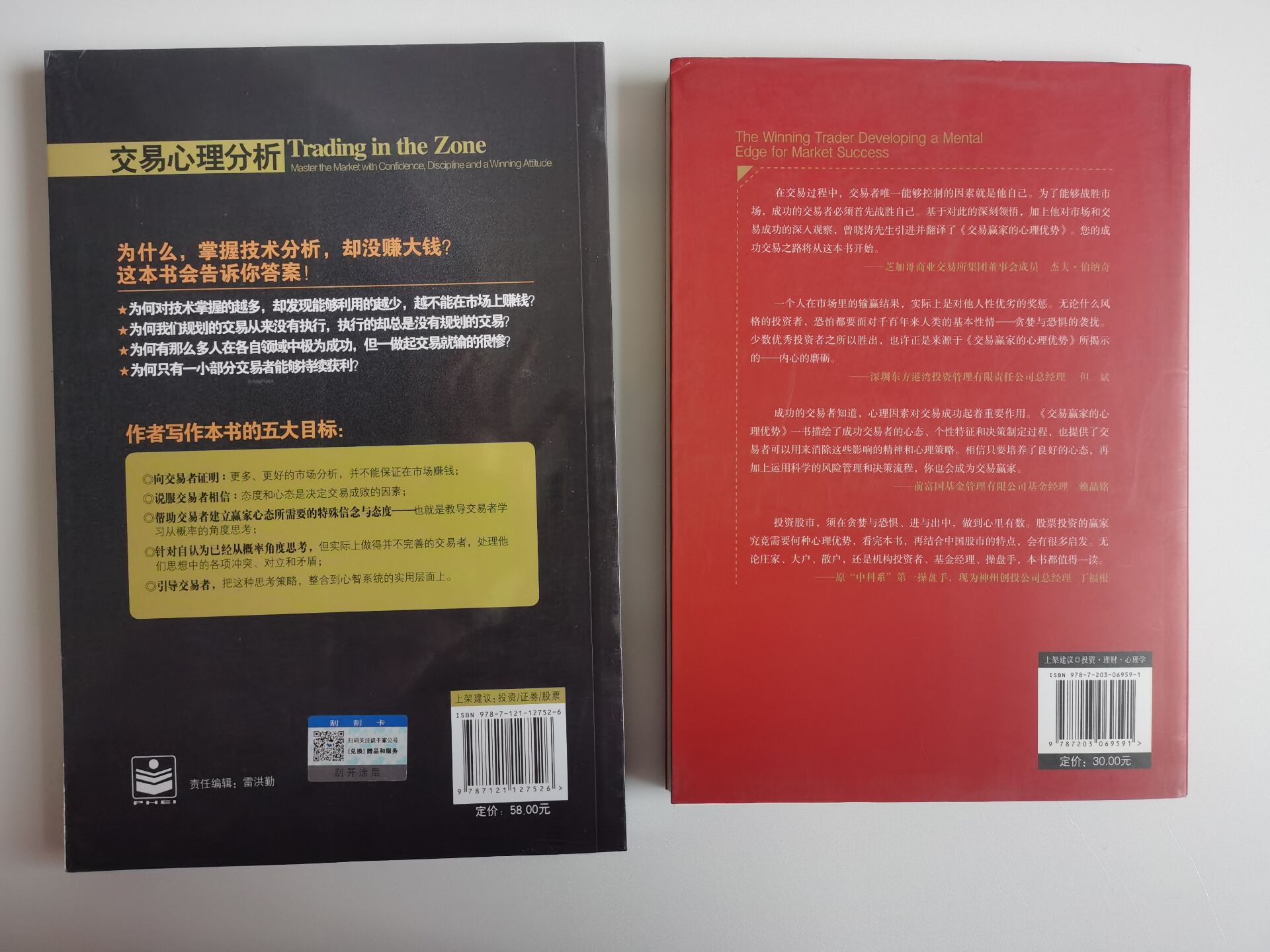 【包邮  实物拍图】交易心理分析+交易赢家的心理优势 2册投资心理·名 用自信、自律和赢家心态掌控市场(美)马克·道格拉斯 - 图1