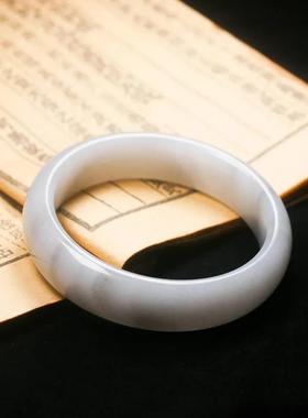 天然水墨丹青青花玉手镯玉镯