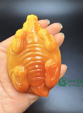仿黄龙玉龙龟手把件男款招财进宝龙龟挂件小摆件仿古龙龟手把件