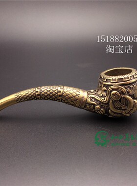 复古烟斗雕刻佛陀黄铜送长辈礼品