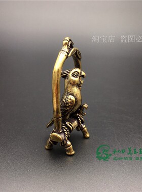 实心黄铜小鹦鹉挂件摆件复古铜趣鸟笼迷你铜鹦鹉小铜件小鸟钥匙扣