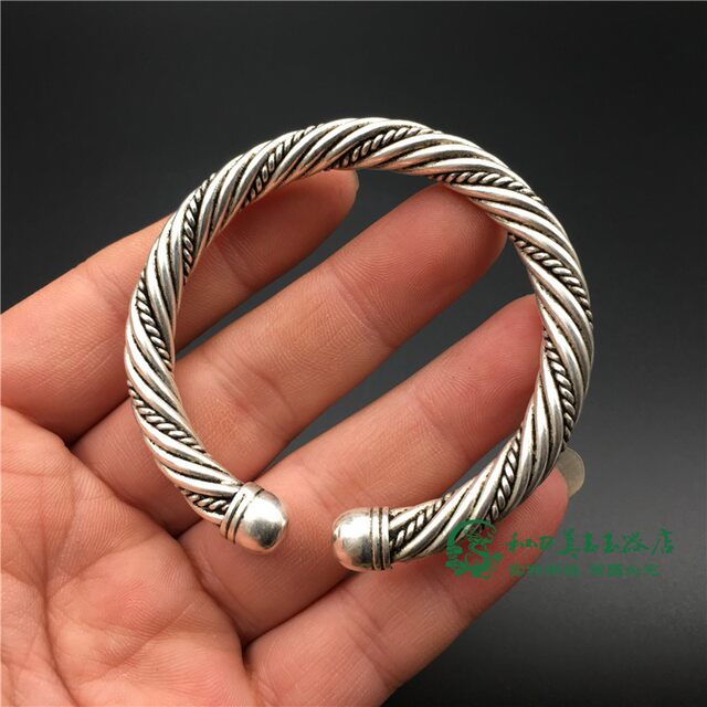 Twist twist Tibetan silver women's bracelet antique antique